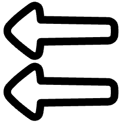 Double Triangle Arrow Left Icon from Plump Line Set