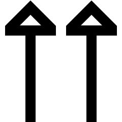 Double Triangle Arrow Up Icon from Sharp Line Set