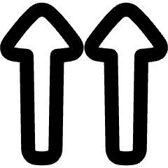 Double Triangle Arrow Up Icon from Plump Remix Set
