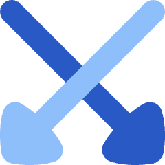 Triangle Arrow Crossover Down Icon from Flex Flat Set