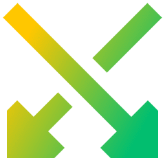 Triangle Arrow Crossover Down Icon from Sharp Gradient Set