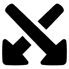 Triangle Arrow Crossover Down Icon from Plump Solid Set
