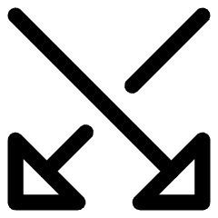Triangle Arrow Crossover Down Icon from Core Line Set