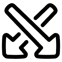 Triangle Arrow Crossover Down Icon from Plump Line Set