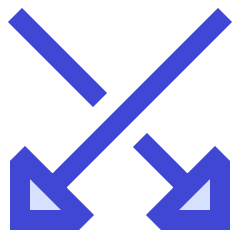 Triangle Arrow Crossover Down Icon from Sharp Duo Set