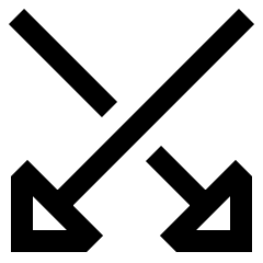 Triangle Arrow Crossover Down Icon from Sharp Line Set