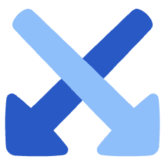 Triangle Arrow Crossover Down Icon from Plump Flat Set