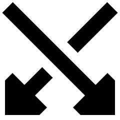 Triangle Arrow Crossover Down Icon from Sharp Solid Set