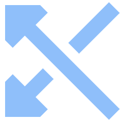 Triangle Arrow Crossover Left Icon from Sharp Flat Set