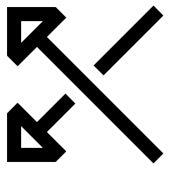 Triangle Arrow Crossover Left Icon from Sharp Line Set