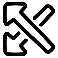 Triangle Arrow Crossover Left Icon from Plump Line Set