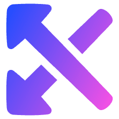 Triangle Arrow Crossover Left Icon from Plump Gradient Set