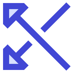 Triangle Arrow Crossover Left Icon from Sharp Duo Set