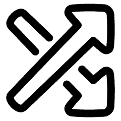 Triangle Arrow Crossover Right Icon from Plump Line Set