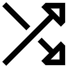 Triangle Arrow Crossover Right Icon from Sharp Line Set