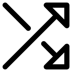 Triangle Arrow Crossover Right Icon from Core Line Set