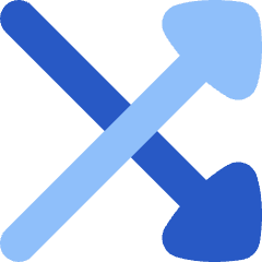 Triangle Arrow Crossover Right Icon from Flex Flat Set