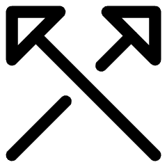 Triangle Arrow Crossover Up Icon from Core Line Set