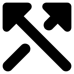 Triangle Arrow Crossover Up Icon from Core Solid Set