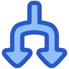 Triangle Arrow Split Down 1 Icon from Plump Duo Set