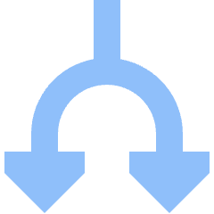 Triangle Arrow Split Down 1 Icon from Sharp Flat Set