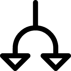 Triangle Arrow Split Down 1 Icon from Core Line Set