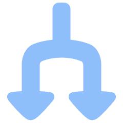 Triangle Arrow Split Down 1 Icon from Plump Flat Set