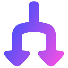 Triangle Arrow Split Down 1 Icon from Plump Gradient Set