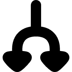 Triangle Arrow Split Down 1 Icon from Flex Solid Set