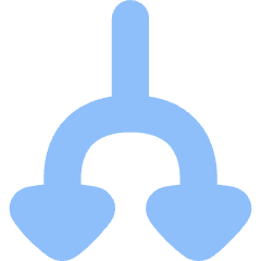 Triangle Arrow Split Down 1 Icon from Flex Flat Set