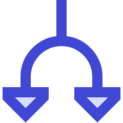 Triangle Arrow Split Down 1 Icon from Sharp Duo Set