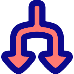Triangle Arrow Split Down 1 Icon from Plump Pop Set