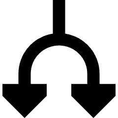 Triangle Arrow Split Down 1 Icon from Sharp Remix Set