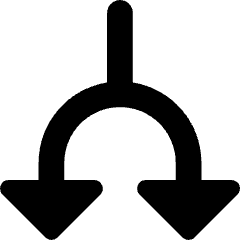 Triangle Arrow Split Down 1 Icon from Core Remix Set