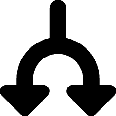 Triangle Arrow Split Down 1 Icon from Core Solid Set