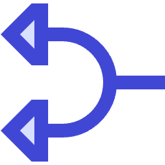 Triangle Arrow Split Left 1 Icon from Sharp Duo Set