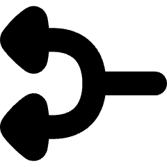 Triangle Arrow Split Left 1 Icon from Flex Solid Set