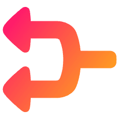 Triangle Arrow Split Left 1 Icon from Plump Gradient Set