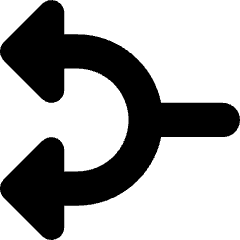 Triangle Arrow Split Left 1 Icon from Core Solid Set