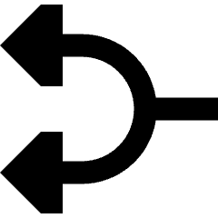 Triangle Arrow Split Left 1 Icon from Sharp Remix Set