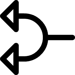 Triangle Arrow Split Left 1 Icon from Core Line Set