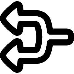 Triangle Arrow Split Left 1 Icon from Plump Remix Set