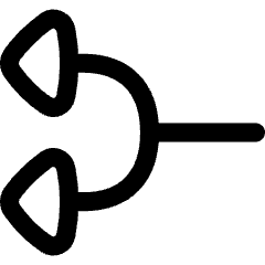 Triangle Arrow Split Left 1 Icon from Flex Line Set