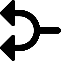 Triangle Arrow Split Left 1 Icon from Core Remix Set