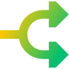 Triangle Arrow Split Right 1 Icon from Sharp Gradient Set