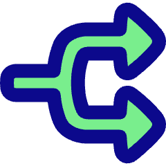 Triangle Arrow Split Right 1 Icon from Plump Pop Set