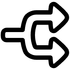 Triangle Arrow Split Right 1 Icon from Plump Line Set
