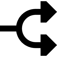Triangle Arrow Split Right 1 Icon from Sharp Remix Set