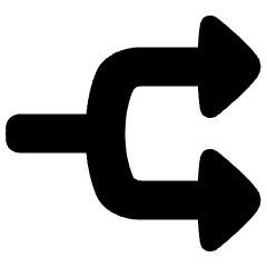 Triangle Arrow Split Right 1 Icon from Plump Solid Set