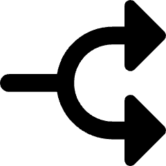 Triangle Arrow Split Right 1 Icon from Core Remix Set